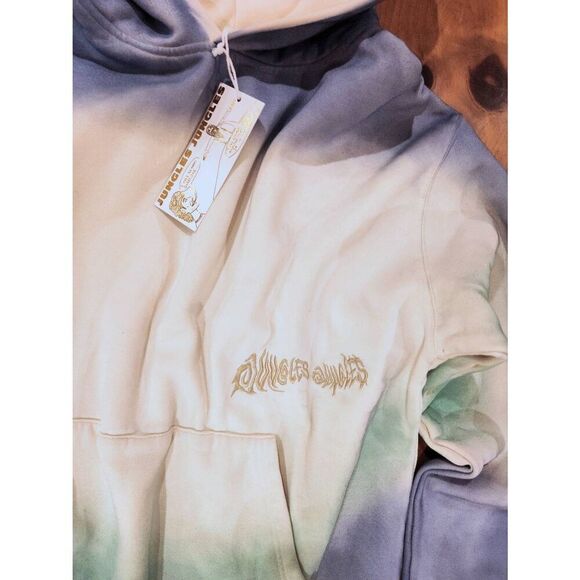 JUNGLES JUNGLES SPRAY DYED HOODIE BIRCH BLUE GREEN XL - Picture 7 of 15